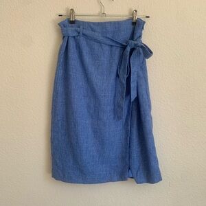 Banana Republic Linen A-Line Wrap Skirt  Size 4P Petite